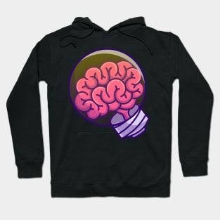 Lamp With Brain Cartoon Hoodie